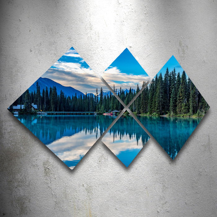 Wallity Cuadro Decorativo de MDF Multicolor (4 Piezas)